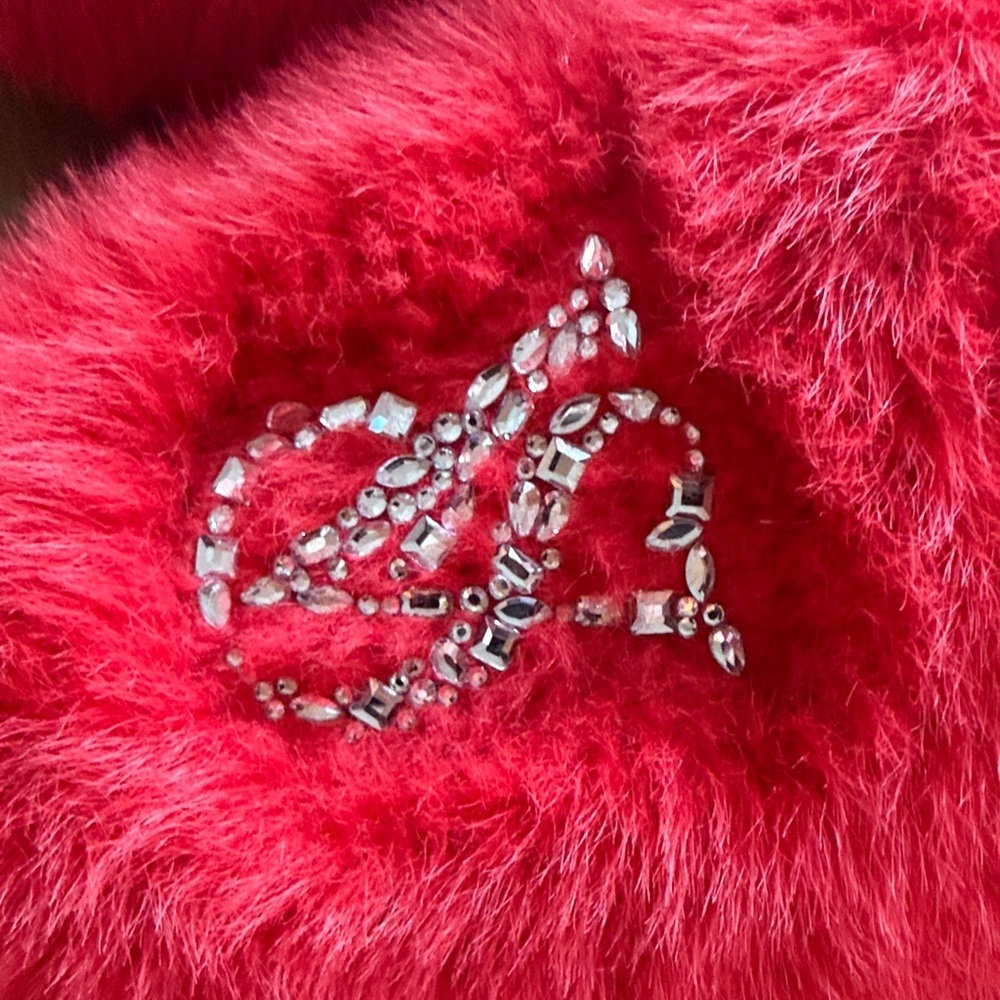 Victoria's Secret Red Fuzzy Slippers - Picture 4 of 5